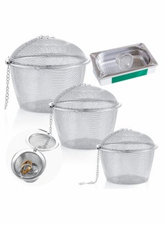 اشتري Ultrasonic Cleaner Baskets Stainless Steel Mesh Ball Strainers Strainer Filters Interval Diffuser (3 Pieces 4.3 Inch) في السعودية