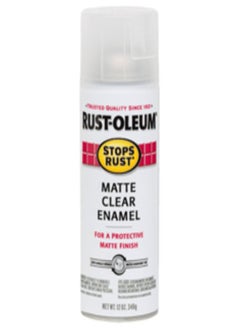 Buy Rust-Oleum STOPS RUST SPRAY PAINT AND RUST PREVENTION Clear Enamel, 12 ounces, Transparent Matte in UAE