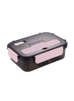 اشتري Large Capacity Lunch Box - 3 Compartment Lunch Container for Adults and Children, Food Grade Plastic Lunch Box with Spoon and Fork في السعودية