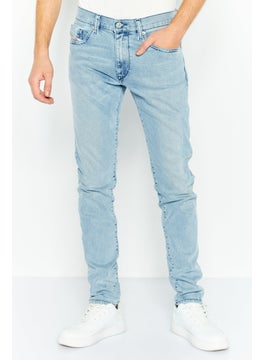 اشتري Men Slim Fit Washed Denim Jeans , Blue في الامارات