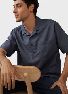 Buy Essential Button-Up Regular Fit Shirt in UAE