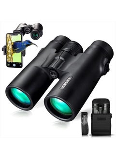 اشتري 10x42 Roof Prism Binoculars for Adults, HD Professional Binoculars for Bird Watching Travel Stargazing Hunting Concerts Sports-BAK4 Prism FMC Lens-with Phone Mount Strap Carrying Bag في الامارات