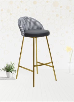 Buy Karnak High Bar Stools Set of 2 with PU Leather Covered Backrest and Metal Footrest and Base for Breakfast Bar High Stool Kitchen and Home Color Black in UAE