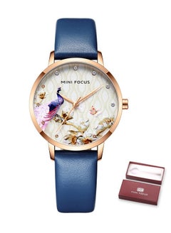 Buy Women's Leather Strap Waterproof Quartz Watch Analog Wrist Watch in UAE