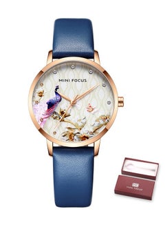 Buy Women's Leather Strap Waterproof Quartz Watch Analog Wrist Watch in UAE