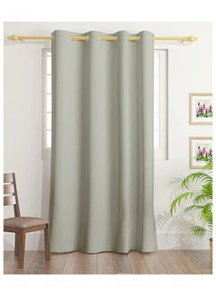 اشتري Solid Dyed Blackout Curtains With Groomets - Polyester-Single Window Curtain- Sound, Sunlight And Heat Insulation- 240X140Cm -  Grey في الامارات