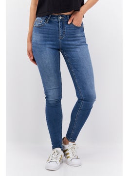 اشتري Women Skinny Fit Washed Stretchable Jeans Navy في الامارات