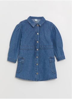 اشتري Shirt Collar Baby Girl Jean Dress في مصر