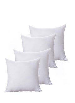 Buy 4-Piece Hypoallergenic Feather Silk Cotton Filling Pillow Core Cotton White in Saudi Arabia