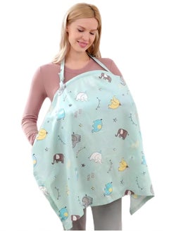 Buy Breastfeeding Cover with Adjustable Strap, 100% Premium Cotton, Breathable Nursing Cover Scarf Breastfeeding Apron Shawl Baby Car Seat Cover Newborn Baby Swaddle Blanket in Saudi Arabia