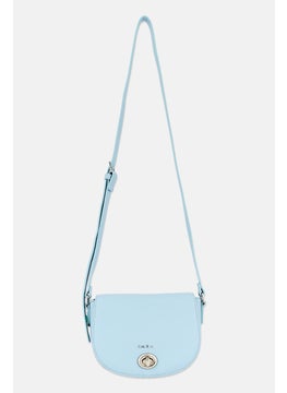 Buy Women Brand Logo Crossbody Bag 19 L x 15  H x 7 W cm, Light Blue in UAE