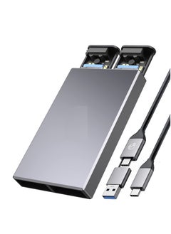 اشتري Dual Bay NVMe M2 SSD Enclosure High Speed USB3.2 Gen2 10Gbps Docking Station for PCIe M Key B M Key 2230 2242 2260 2280 SSDs Tool Free Installation Supports up to 4TB في السعودية