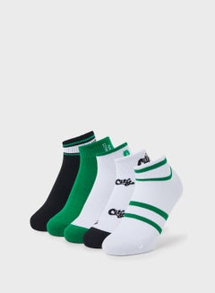 Buy 5 Pack Slogan Ankle Socks in Saudi Arabia