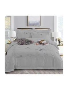 Buy Embrace King Comforter Comforter set 6pcs set glazed cotton King size 1-PC fitted bedsheet 200 * 200cm,1-PCS Comforter 220 * 240 fixed, 4PCS Super Soft Pillowcases in UAE