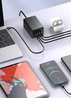 اشتري USB C Charger, LDNIO 65W 4-Port Desktop USB Charger Station with PD+QC3.0, Multiport Fast Charger Adapter Compatible with MacBook Pro/Air, iPhone 13 Pro Max/12 Pro Max, iPad Series في الامارات