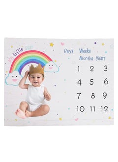 Buy Organic Baby Monthly Milestone Blanket for Boy or Girl Back Blanket with Stars, 1-12 Months Milestones in UAE