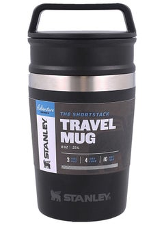 اشتري Adventure Shortstack Travel Mug 0.23L / 8OZ Matt Black – Leakproof & Packable| Hot & Cold Thermos | Double Wall Vacuum Insulated Tumbler for Coffee & Tea | BPA FREE Stainless-Steel Travel Cup في الامارات