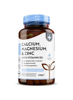 اشتري Nutravita Calcium, Magnesium, Zinc & Vitamin D3 - 365 Vegetarian Tablets في السعودية