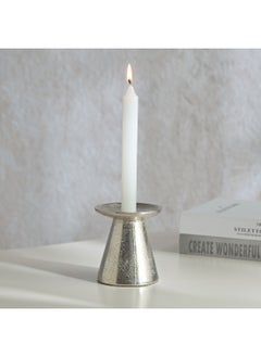 Buy Rick Aluminium Taper Candle Holder 8 x 9 x 8 cm in UAE