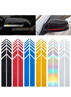 اشتري 12 Piece Rearview Mirror Car Stripes Sticker Reflective Waterproof Car Decal Universal Sticker DIY Car Decoration Accessories Personalized Scratch Reflective Car Sticker في الامارات