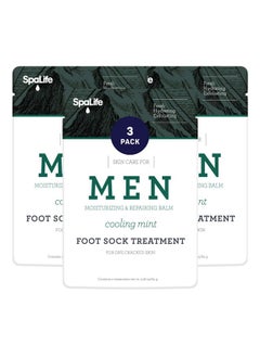 Buy Spa Life Men'S Cooling Mint Foot Repair Balm And Moisturizing Socks Set Revitalizing Hydrating Foot Mask For Soothing Tired Achy Feet And Softening Dry Cracked Skin One Size Fits Most 3 Pairs in UAE