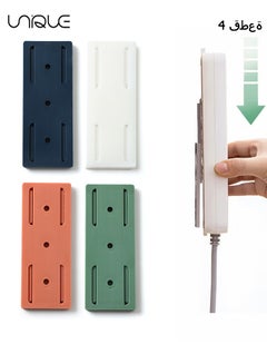 اشتري 4Pcs Self Adhesive Power Strip Holder, Adhesive Punch Free Desktop Socket Fixer Wall Mounte, Plug-in Socket Fixer Bracket Stand for Kitchen Home Office Cable Management في الامارات