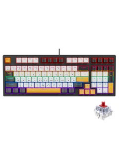 Buy Arabic & English Wired Gaming Keyboard with RGB Backlit,97 Keys Red Switches Mechanical Keyboard for Office Gaming in Saudi Arabia