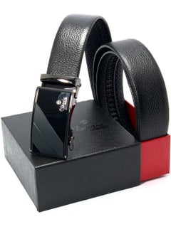 اشتري Classic Milano Men’s Leather Belt for men Fashion Belt Ratchet Dress Belts for men with Automatic Click Buckle for Mens Belt Enclosed in an Elegant Gift Box ALTHQ-3705-5 (Black) by Milano Leather في الامارات