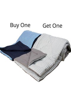 Buy double face quilt 180x220cm striped design 2pcs in Egypt