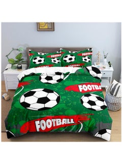 اشتري مجموعة ملاءات كرة القدم مجموعة الفراش موضوع الرياضة للأطفال المراهقين ملاءات سرير ملعب كرة القدم مجموعة ملاءات سرير ألعاب تنافسية مع كيس وسادة في السعودية