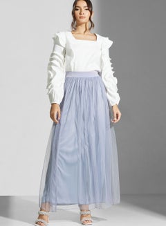 Buy Plisse Mesh High Waist Skirt in UAE