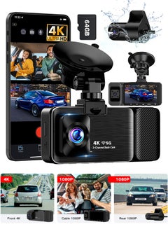 AZDOME M550 Pro 3 Channel Dash Cam 4K Front + 1080P Cabin + 1080P Rear 5G WiFi GPS