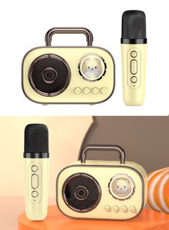 Buy Mini Karaoke Machine, Wireless Karaoke Microphone, Cute Portable Bluetooth 5.3 Speaker with Microphone for Adults & Kids, for Party, Meeting, Speech, Camping (Yellow) in UAE