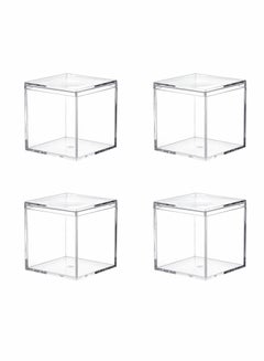 Buy Clear Acrylic Plastic Square Cube,4 Pack Small Plastic square cube containers with Lid Storage Box 2.2x2.2x2.2Inch/55X55X55mm for Candy Pill and Tiny Jewelry in Saudi Arabia
