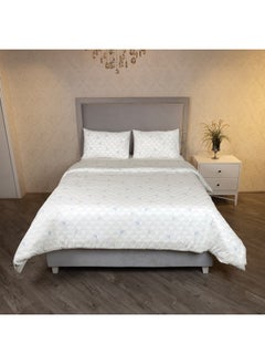 Buy Malta Pixel 3-Piece Printed Cotton Super King Duvet Cover Set 240 x 220 cm in Saudi Arabia