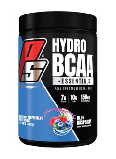 Buy HydroBCAA Essentials BCAA Powder - Pre Workout and Post Workout Drink with EAAs Amino Acid Powder for Muscle Recovery, Energy, Fat Loss and Hydration (Blue Raspberry, 30 Servings) in Saudi Arabia