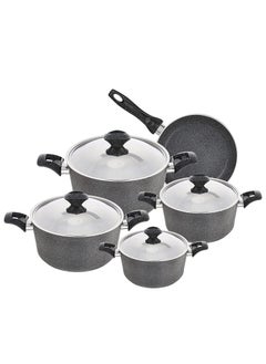 Buy Abdeen Granite set 9 pieces (pot 20- 24- 28- 18) and frypan 24 black in Egypt