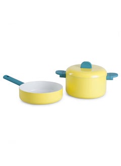 Buy Jago 3-Piece Cookware Set -Yellow in UAE