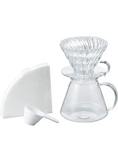 اشتري "Simply V60 Glass Brewing Kit, 600ml, S-VGBK-02-T, Coffee Maker في الامارات