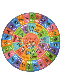 Buy Playtime Collection Abc Alphabet With Old Macdonald'S Animals Educational Learning & Game Round Circle Area Rug Carpet For Kids And Children Bedrooms And Playroom in UAE
