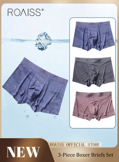 Buy Men Boxers 3 Pack Set Trend Men Teenage Boys Underwear Short Briefs High Elastic Classic Underwear in UAE