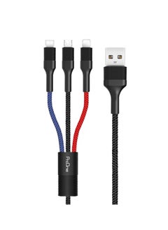 اشتري كابل شحن متعدد ProOne 3 في 1 - كابل IP، كابل USB من النوع C، كابل USB صغير، سلك شحن سريع متوافق مع iP 13 12 11، Galaxy S20 S10 S9 S8 S7، Micro USB Android، شاحن 3 في 1 في الامارات