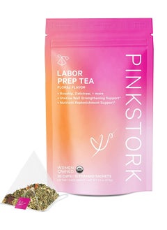 Buy Labor prep tea floral red raspberry leaf tea 100% organic pregnancy must haves labor and delivery postpartum essentials hormone balance for women women owned 30 cups unsweetened in UAE