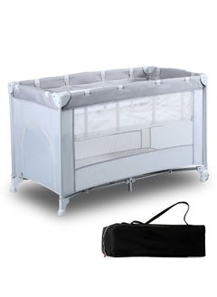 Buy Double Layer Baby Crib Foldable and Multifunctional Playpen for Babies and Toddlers in UAE