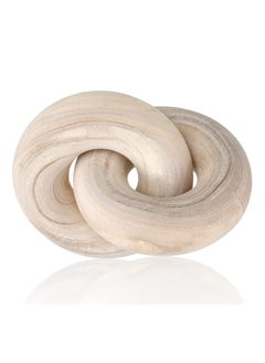 Buy 2-Link Round Coffee Table Wood Knot Decor, Wooden Chain Link Decor for Bedroom Farmhouse (Wood) in Saudi Arabia