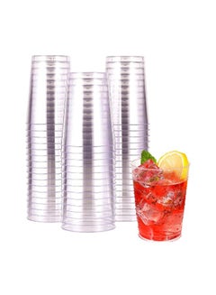 Buy Juice Cup 10 Ounce Clear Strong Disposable Ideal For Iced Coffee Smoothies Bubble Boba Tea, Milkshakes Frozen Cocktails Water Sodas Juices Snacks Dessert, and More 25 Pieces. in UAE