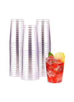 Buy Juice Cup 10 Ounce Clear Strong Disposable Ideal For Iced Coffee Smoothies Bubble Boba Tea, Milkshakes Frozen Cocktails Water Sodas Juices Snacks Dessert, and More 25 Pieces. in UAE