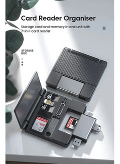 اشتري 7 in 1 Multifunctional Card Reader Storage Box Micro SD Card Case OTG Adapter USB2.0 Type C Adapter في السعودية