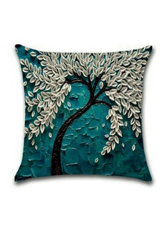 Buy 3D Tree Decorative Cushion Cover Green/Black/White 45x45cm in UAE