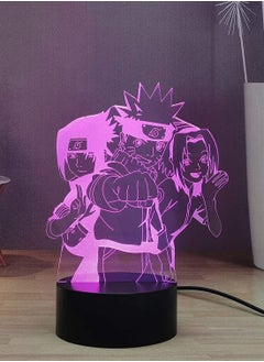 اشتري Naruto 3D Night Light Anime Figures USB Remote Control LED Table Lamp Children Desk Lamp Uzumaki Naruto Uchiha Sasuke Haruno Sakura 16 Colors Home Decor Light  Anime Fans Souvenir Presents في الامارات